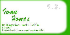 ivan honti business card